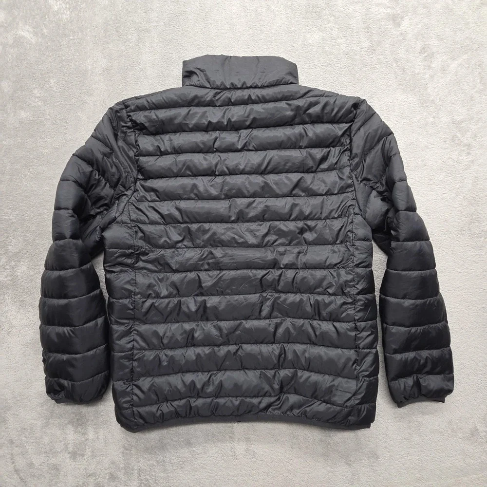 True Religion Jacket Mens M Black Puffer Light Insulated Lined Full Zip Pockets
